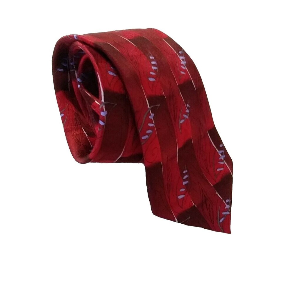JERRY GARCIA 100% Silk Tie Lunch Collection Twenty-Seven RED Multi 2003 Vintage - Picture 1 of 10